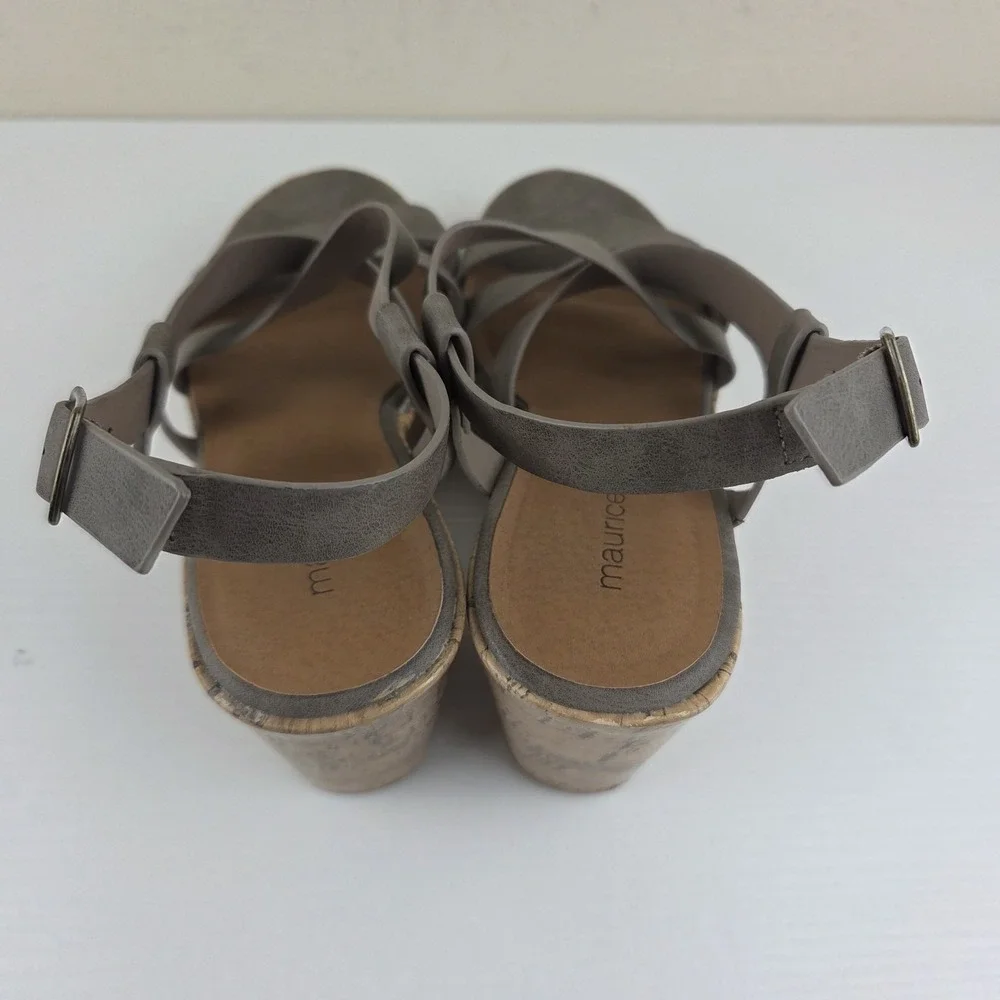Maurices Hope Cork Strappy Wedge Gray High Heels Women's Size 6.5 M - Picture 10 of 15